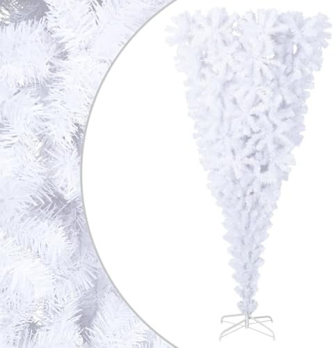 Lauuoeriau Dekor, Saisonale & Feiertagsdekorationen, Weihnachtsbäume Upside-down Künstlicher Weihnachtsbaum mit Ständer Weiß 210 cm