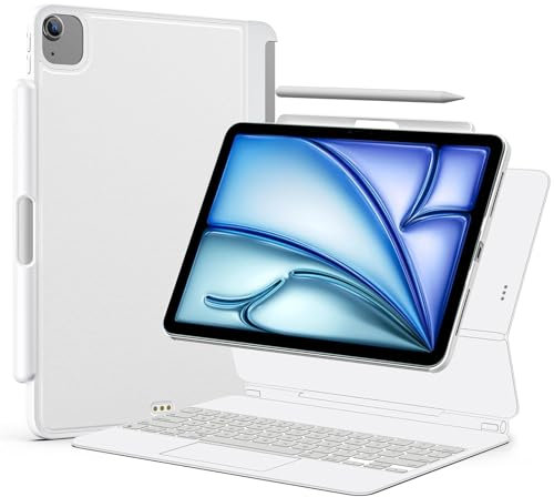 ProCase Funda para Magic Keyboard, Compatible con iPad Air 11 (M3) 2025/11 (M2) 2024 / 5ª 2022 / 4ª 2020 10.9, iPad Pro 11 4ª/3ª/2ª/1ª Gen, Carcasa Magnética Slim con Soporte para Lápiz -Blanco