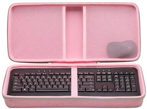 XANAD Hard Case Compatible with Logitech MK540 Advanced Wireless Keyboard and Mouse Combo(Pink)-Inside: 18.3x8.1x1.3