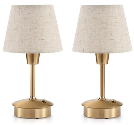 2 Pack Small Cordless Table Lamp, 5200mAh Rechargeable Battery Operated Lamps for Restaurant, Portable Dimmable Bedside Touch Light Ambient Lighting for Bedroom Kitchen Side Dining Table Outdoor Patio