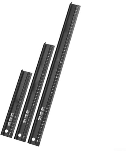 Aluminium-Lineal mit erhöhtem Griff, 20/30/45 cm, Griff-Aluminium-Lineal, Schneidelineal, Metall, Handwerk, Sicherheitsschutz (30 cm)