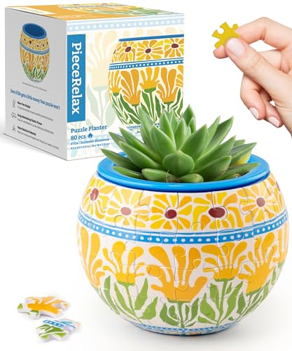 PieceRelax 3D Puzzle Blumentopf - Summer Blossoms, 3D Puzzle Erwachsene, DIY-Pflanztopf zum Selbstbauen, Entspannendes Geschenk für Pflanzenliebhaber, Geschenkidee, 80 Kunststoffteile [K1126] | Sommerblüten - 3D DIY Puzzle, Basteln für Erwachsene, Einweihungsgeschenk und Heimdekoration, kein Kleber erforderlich