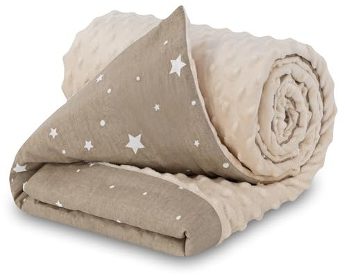 Babydecke Kuscheldecke Baby Decke Ganzjahresdecke mit Plüschstoff 75x100 cm - Kinderdecke Kinderwagen Blanket Babydecken Kinderwagendecke und Erstausstattung für Neugeborene und Kinder Oeko-Tex