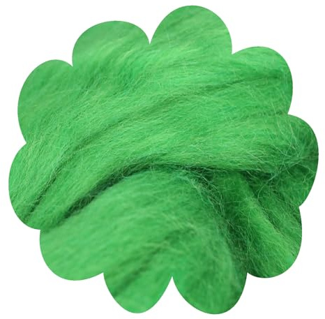 Deutsche Merinowolle Filzwolle 25g Merino, nassfilzen, trockenfilzen, Märchenwolle, Spinnwolle, Spinnfasern, Wolle zum spinnen, filzen, basteln (mai grün)