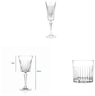 Avilia - Bicchieri Acqua Vetro, Calici Vino, Flute Vetro per Prosecco e Aperitivo | Set Timeless 18 Pezzi in Cristallo Luxion Elegante e Lavabile in Lavastoviglie