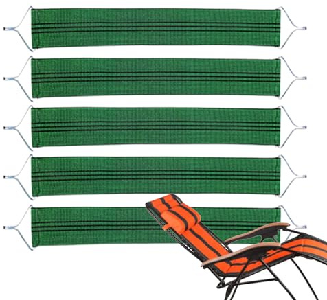 Generisch Push-up Belt, Deck Chair Replacement Straps, Set of 5 Reinforced Anti-Crack Belts for Lounge Chair, Reclining Accessories and Repair Parts for Patio, Beach, Garden, Lawn