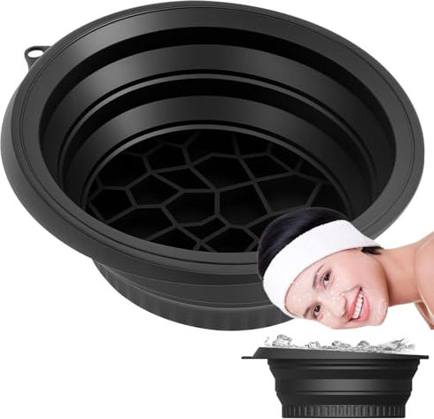 Rukjmqi Face Ice Bath Bowl, 1250 Ml Silikon Faltbares Waschschüssel Für Gesicht, Gesichtsschüssel Für, Portable Facial Ice Bath Bowl, Quick Cooling Wash Basin Für Den Heimgebrauch Oder Unterwegs