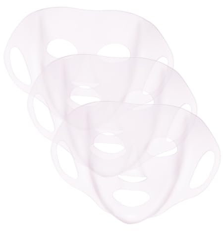 3 Pezzi Maschera Silicone Riutilizzabile per Trattamenti Adatta per Idratazione e Bellezza Design Ergonomico e Compatto per Viaggi e Uso