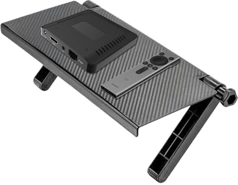 Zyntora Cable Box Shelf | Computer Monitor Mounting Bracket Shelf - No Drill Stand Bracket for DVD Player Game Console Routers Speakers Sound Bar Camera Office Dorm Apartment Hotel