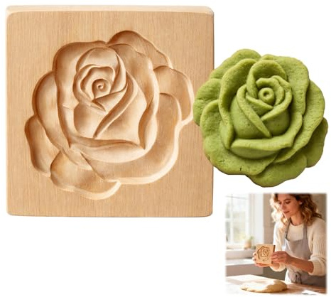 3D Plätzchenformen aus Holz 6-teiliges Set, Spekulatiusformen & Keksstempel für Weihnachten, Ostern, Geburtstage, wiederverwendbare Keksstempel mit natürlichem Holz - Backzubehör für Anfänger & Profis