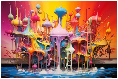 Wallario Küchenrückwand aus Glas 90 x 60 cm, Motiv: Farbenfroher Palast | Spritzschutz abwischbar & pflegeleicht