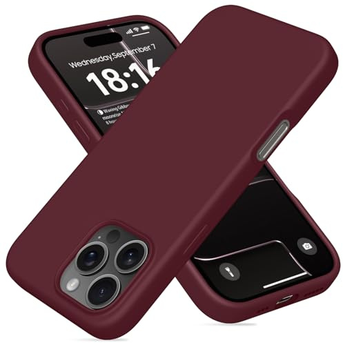 JIDJJO for iPhone 16 Pro Max Case 6.9,Slim Liquid Silicone Cover, Burgundy | Soft Touch Grip,Shockproof Protection,Precise Cutouts,Thin,Anti-Scratch,Gel Rubber,Camera Protection,Microfiber Lining
