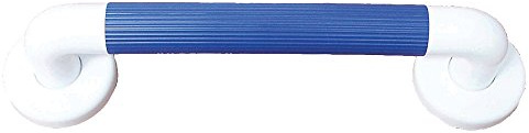 Aidapt Blue Safety 300mm (12) Ribbed UPVC Plastic Grab Bar with Support Rail Aid