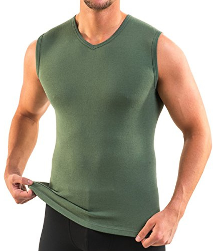 HERMKO 3050 Herren Muskelshirt V-Neck aus 100% Bio-Baumwolle Atlethic Vest Unterhemd