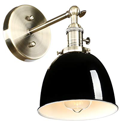 Yosoan Wandleuchte Antik Deko Design innen Wandbeleuchtung Vintage Industrie Loft-Wandlampen Wandbeleuchtung (Schwarz)
