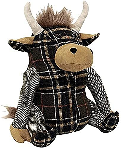 Riva Paoletti Highland Cow Doorstop - Heavyweight Sand Filling - 100% Polyester - 22 x 24 x 15cm (9 x 9 x 6 inches) - Designed in the UK, Brown