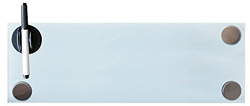 Melko Glasmagnettafel, Whiteboard, Glasboard, Magnetwand, Pinnwand, 60 x 20 x 0,4 cm, Weiß