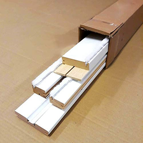 Kit Telaio Porta scorrevole a scomparsa in vetro Bianco con Coprifili per Porte interne