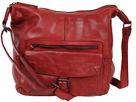 Bear Design Shopper Beuteltasche Schultertasche Anna CL32612 gewaschenes Leder Vintage Used Look 30/27/9 cm