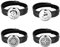 JewelryWe Schmuck 4pcs Unisex Aroma Öl Diffusor Armband, Edelstahl Aromatherapie Diffusor Locket Medaillon Lederarmband Armreif mit 6 Pads, Schwarz Silber