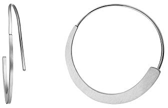 Heideman Ohrringe Damen Curve aus Edelstahl silberfarbend poliert Ohrstecker Creolen hängend für Frauen silber poliert ho24746-3