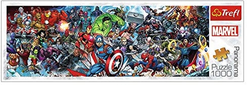 Trefl 29047 Puzzle, Tritt dem Marvel-Universum bei, 1000 Teile, Panorama, Disney Marvel, für Kinder ab 12 Jahren, Avengers