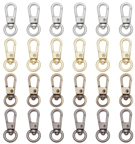 PH PandaHall 24pcs 4 colori fermagli girevoli lega girevole grilletto aragosta artigli fermagli gancio a scatto cordino gancio per chiavi organizzazione borsa fibbie