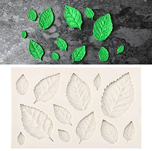Feuilles Forme Moule En Silicone, Moules à Fondant Gâteau de Feuilles Forme Sculptés En 3D Creative Cuisine Moule de Cuisson pour Pâte à Sucre, Chocolat, Fondant, Beurre, Savon
