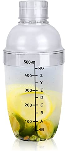 Shaker per bevande con bicchiere di vino Scale Milk Juices per Home Bar Store(500ml)