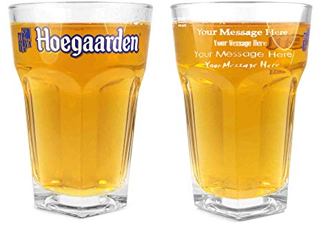 Hoegaarden Verre à bière belge personnalisé / gravé Blond - Saisissez votre propre texte