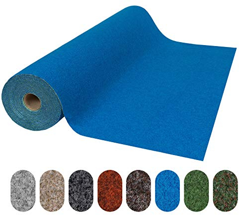 Floordirekt Rasenteppich Farbwunder Park | Balkonteppich | Strapazierfähig & witterungsbeständig | Kunstrasenteppich für Terrasse, Balkon und Freizeit | Outdoor (Blau, 100 x 200 cm)