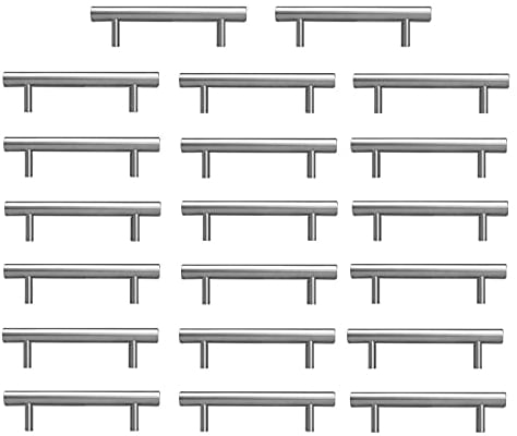 AwmnSrman Tiradores Cocina Tiradores Armarios 20 Piezas Acero 128MM Inoxidable Lnstalación de Agujeros Lnstalación de Agujeros Plata