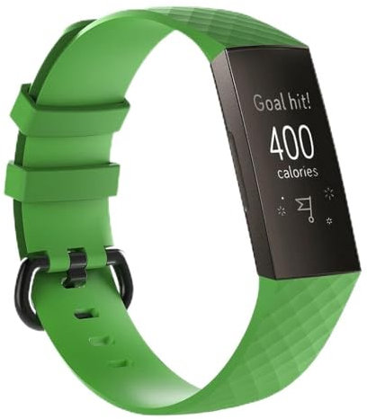 Strap-it silikon Grün - Passend für Fitbit Charge 3 & Fitbit Charge 4 - Armband für Smartwatch - Ersatzarmband