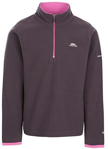 Trespass Girls 1/2 Zip Jumper Pullover Micro Fleece with Airtrap Sybil Dark Grey