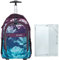Bestway Schultrolley Mädchen Jungen Trolley Schulrucksack 2 Teile Set Packer Evo + Heftmappe A4 (Dark Flower (Lila/Türkis) 5821)