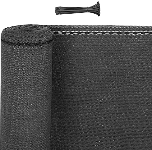 WOLTU Pantalla Protectora para Jardín Balcón Protección de Privacidad HDPE 180g/m² Valla Contraviento Protección Solar Malla Protectora con Cuerdas Antracita 1,2x25m