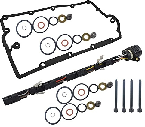 Flynsu Leitungssatz Pumpe-düse Kit 038971600 für 1.9 2.0 TDI PD 8V | Inkl. Dichtungen & Schrauben,Kompletter Injektor-Kabelsatz,für VW Audi Seat Skoda,Langlebig & hitzebeständig