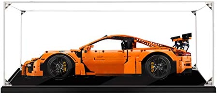 MMOC Acryl Schaukasten Vitrine, Vitrine Schaukasten für Lego Technic Porsche 911 GT3 RS 42056, Abdeckhaube, Staubdicht, Miniaturen, Modellbau (2MM)