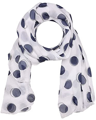 Zwillingsherz Seiden-Tuch im Kreis Muster Design - Hochwertiger Schal für Damen Mädchen - luftiges Halstuch - Seidentuch/Seidenschal - weiche elegante Chiffon-Stola