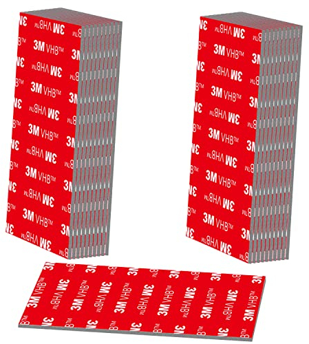 Rusoz 20Pcs Number Plate Sticky Pads,Strong Double Sided Sticky Tape 2.5cm x 10cm Black Waterproof Heavy Duty Mounting Tape No Nails Picture Hanging Strips For Car, Home, Office Decor