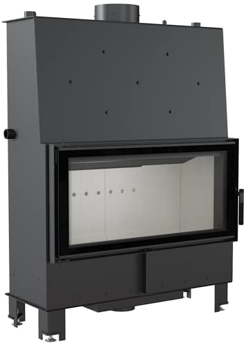 KRATKI Lucy Holzkamin mit Warmwasserbereiter Wärmetauscher BImSchV 2 konform 20 kW Thermischer Wirkungsgrad 85% Stahl Thermotec Auskleidung Doppelglas 138 x 100 cm