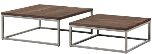 Massivmoebel24.de | Iron Label Esstisch aus Massivholz #129 | aus Akazienholz - Natur, lackiert | + X-Beine dunkel anthrazit | 260x100x76 cm | Massivholztisch Baumkantentisch Esstisch