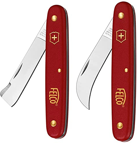 FELCO 3.90 20 Okulier- / Schneidmesser (Rosenokuliermesser 10 cm, Messer für Rechtshänder, Multifunktionsmesser) & 3.90 60 Okulier- und Schneidmesser (Länge 100 mm, Klinge 57 mm)