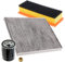 ATEC Germany Set di filtri di controllo con 1x filtro olio, 1x filtro aria, 1x filtro aria abitacolo, 1x tappo di scarico olio, COMPATIBILE CON - FIAT 500 (312_), PANDA (169_), FORD KA (RU8)
