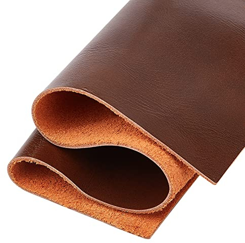 OLYCRAFT 30x30 cm Lederbögen Werkzeugleder Quadratisch Rindsleder Blätter Für Handwerk Echtes Leder 1.5 mm Dick Für Handwerk Werkzeug Nähen Hobby Geldbörse Werkstatt – Kokosnussbraun