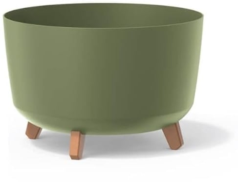Gardening Naturally Indoor Plant Pot Zinnia Stylish and Durable Planter for Houseplants (Round Pot 40cm Diameter - Green)