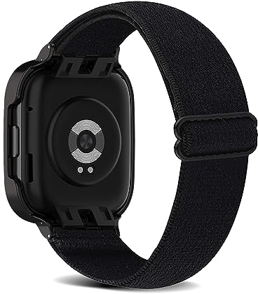KoGiio Nylon Armband Kompatibel mit Xiaomi Redmi Watch 3 Active, Männer und Frauen Solo Loop Einstellbare Elastizität Ersatzband Armbänder Kompatibel mit Xiaomi Redmi Watch 3 Active - Schwarz