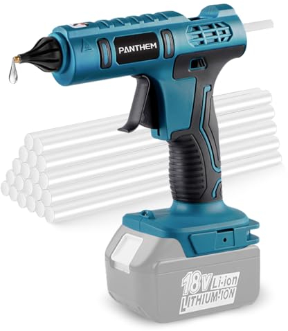 Pistola per colla a batteria, compatibile con Makita da 18 V, con 20 stick di colla, pistola per colla a caldo, senza fili, per fai da te, artigianato e riparazioni rapide (senza batteria)
