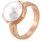 KnSam Edelstahl Ringe Gothic, Perle Eheringe Damen, Ring Rose Gold, Gr.60 (19.1)