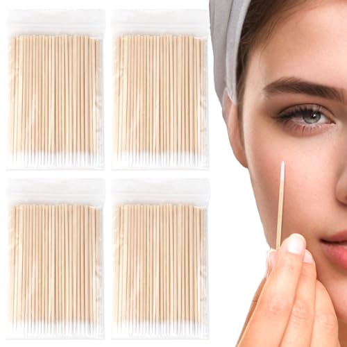 Coton-tiges Pointus, 400 Pcs Cotons-tiges de Nettoyage Jetables Coton Tige Maquillage Coton Tige Bambou Buds pour Tatouage Maquillage Beauté Ongles retrait de l'eye-liner intérieur